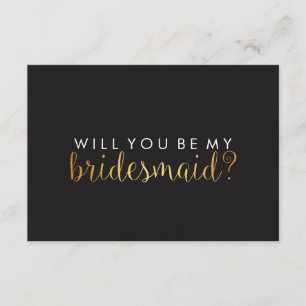 Willst du meine Bridesmaid sein - Gold Script Fab  Einladung