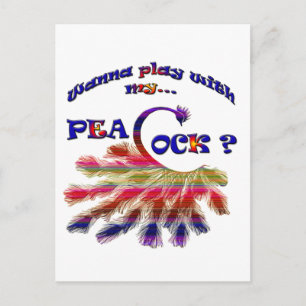 Willst du mit meinem Pfau spielen? Postkarte