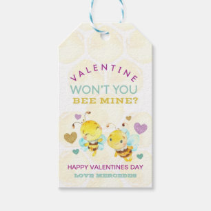 Willst du nicht mein Bumble Bee Valentinstag sein? Geschenkanhänger