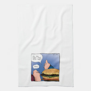 Willst du Pommes dazu - Lustiges Cartoon-Handtuch Handtuch
