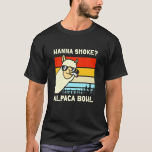 Willst du rauchen? Alpaka-Schüssel-Design T-Shirt
