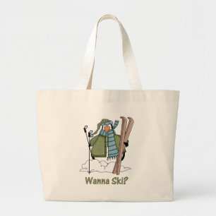 Willst du Ski? Pinguin-T-Shirts und Geschenke Jumbo Stoffbeutel