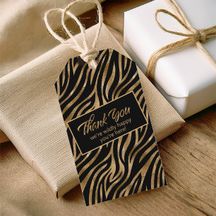 Willy Happy Bachelorette Zebra Black Gold ID1151 Geschenkanhänger