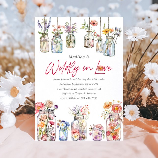 Willy In Liebe Wildblume Wasserfarbe Brautparty Einladung (Von Creator hochgeladen)