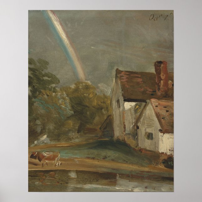 Willy Lotts Hütte mit einem Regenbogen Poster (Vorne)