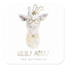 Willy Merry Giraffe Holiday Geschenksticker