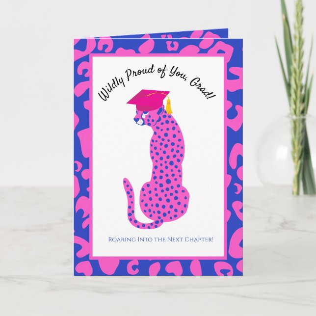 Willy stolz Next Chapter Pink Leopard Abschluss Karte (Vorderseite)