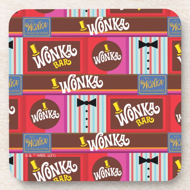 Willy Wonka Candy Pattern Getränkeuntersetzer (Vorderseite)