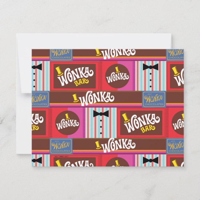Willy Wonka Candy Pattern Mitteilungskarte (Vorderseite)