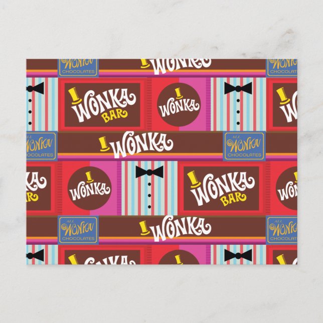 Willy Wonka Candy Pattern Postkarte (Vorderseite)