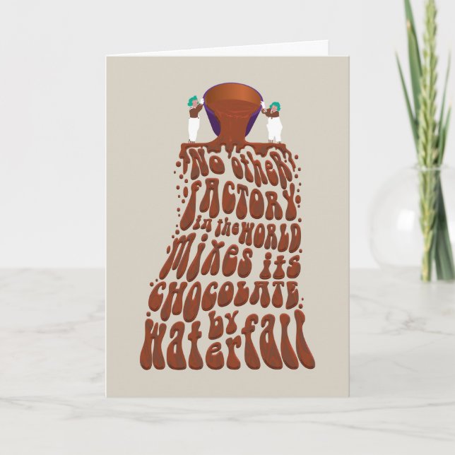 Willy Wonka Chocolate Waterfall Typografie Karte (Vorderseite)
