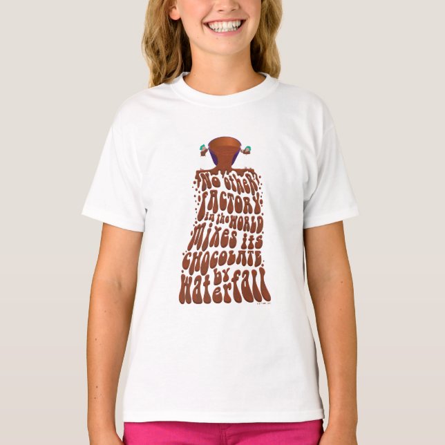 Willy Wonka Chocolate Waterfall Typografie T-Shirt (Vorderseite)