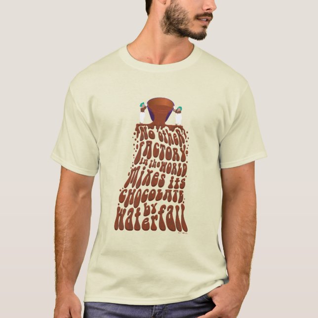 Willy Wonka Chocolate Waterfall Typography T-Shirt (Vorderseite)