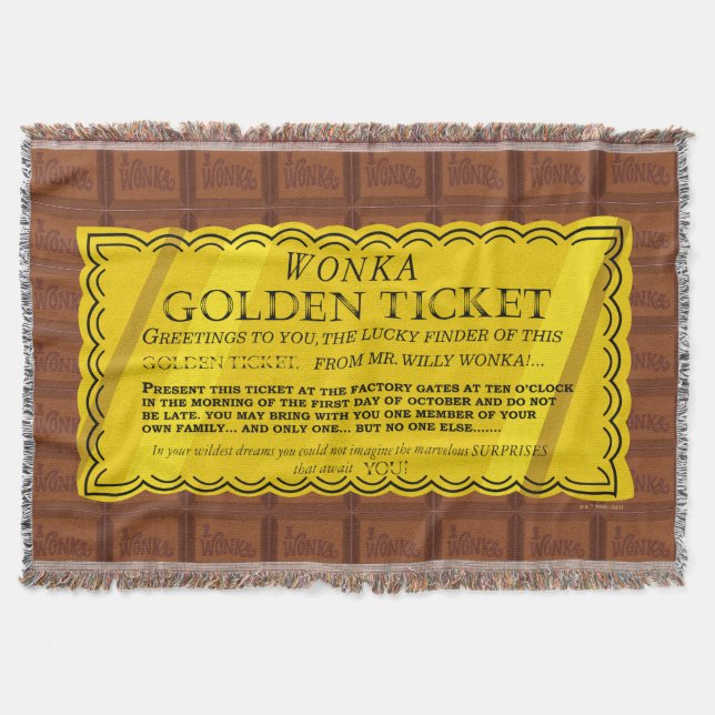 Willy Wonka Golden Ticket Decke (Vorderseite)