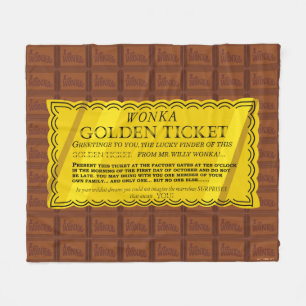 Willy Wonka Golden Ticket Fleecedecke