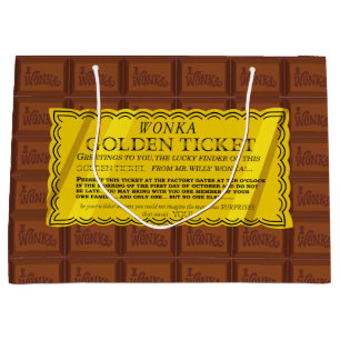 Willy Wonka Golden Ticket Große Geschenktüte