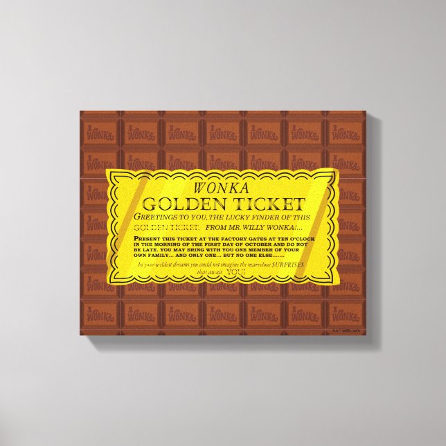 Willy Wonka Golden Ticket Leinwanddruck (Vorderseite)