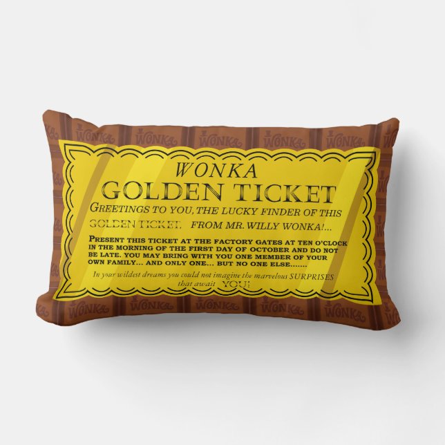 Willy Wonka Golden Ticket Lendenkissen (Vorderseite)
