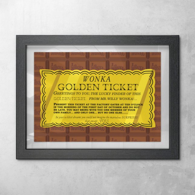 Willy Wonka Golden Ticket Poster (Von Creator hochgeladen)