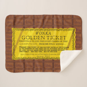 Willy Wonka Golden Ticket Sherpadecke