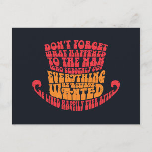 Willy Wonka Hat Typografie Postkarte