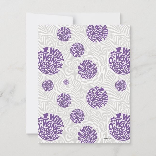 Willy Wonka Logo Psychedelic Graphic Mitteilungskarte (Vorderseite)