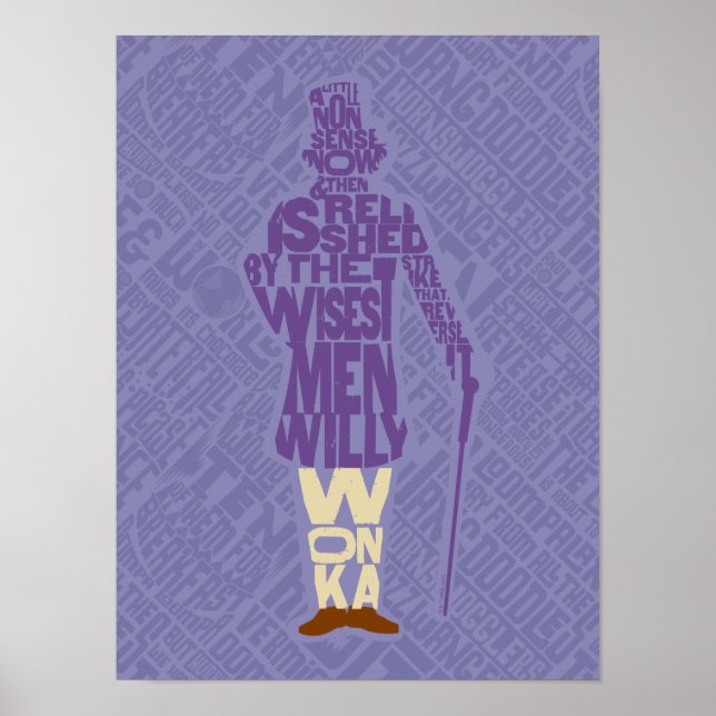 Willy Wonka Quote Silhouette Poster (Vorne)