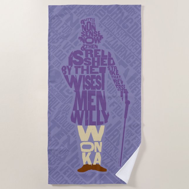 Willy Wonka Quote Silhouette Strandtuch (Vorderseite)