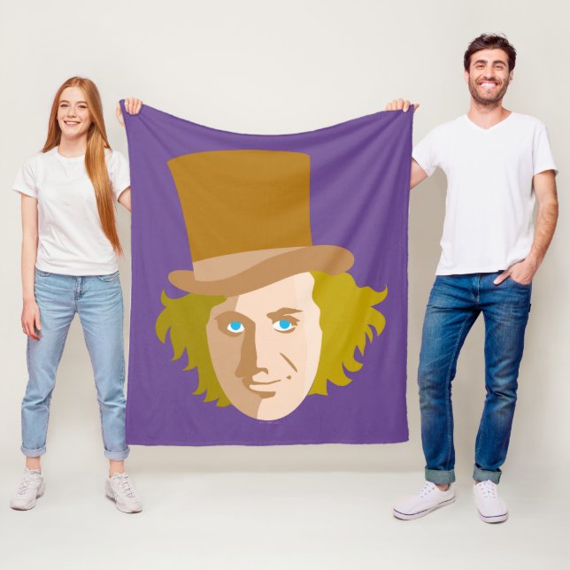Willy Wonka Stenciled Face Graphic Fleecedecke (Beispiel)