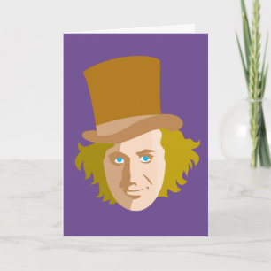 Willy Wonka Stenciled Face Graphic Karte