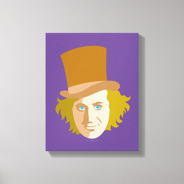 Willy Wonka Stenciled Face Graphic Leinwanddruck (Vorderseite)