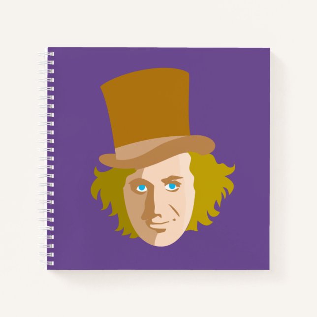 Willy Wonka Stenciled Face Graphic Notizbuch (Vorderseite)