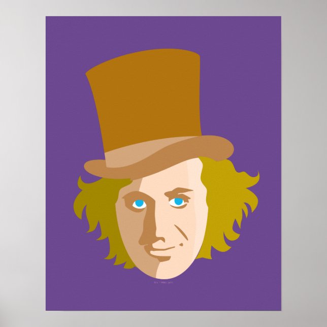 Willy Wonka Stenciled Face Graphic Poster (Vorne)