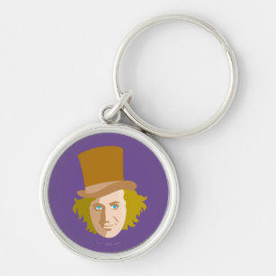Willy Wonka Stenciled Face Graphic Schlüsselanhänger