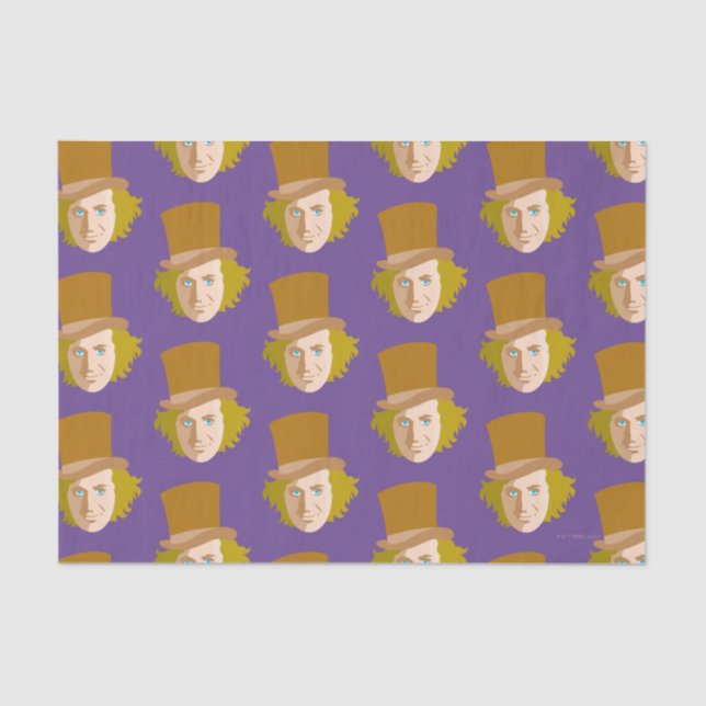 Willy Wonka Stenciled Face Graphic Seidenpapier (Vorderseite)