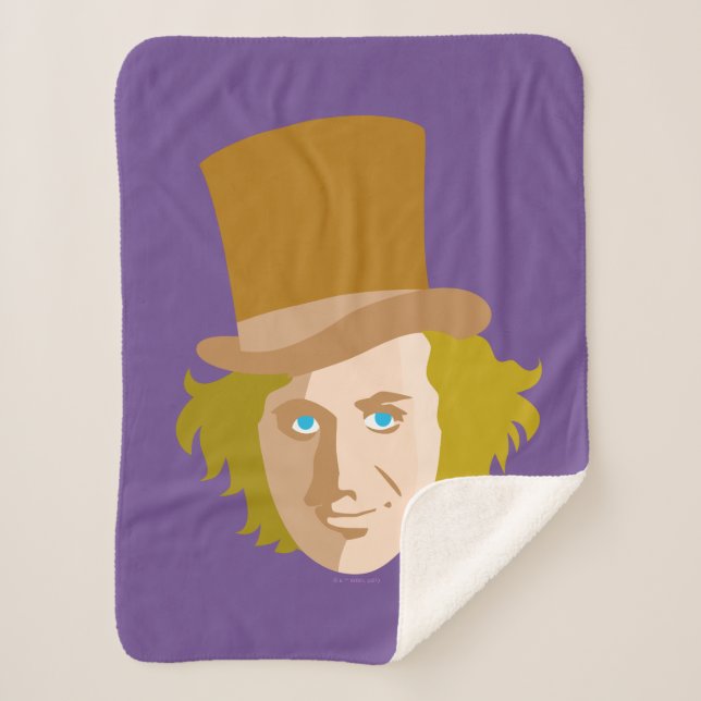 Willy Wonka Stenciled Face Graphic Sherpadecke (Vorderseite)