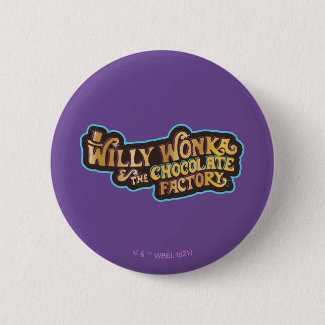 Willy Wonka und das Logo der Schokoladenfabrik Button (Vorderseite)