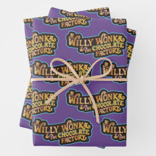 Willy Wonka und das Logo der Schokoladenfabrik Geschenkpapier Set