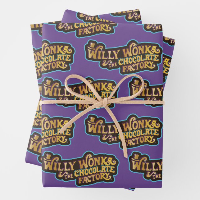 Willy Wonka und das Logo der Schokoladenfabrik Geschenkpapier Set (Beispiel)