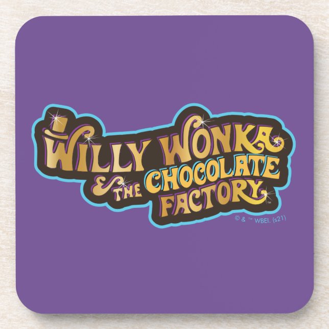 Willy Wonka und das Logo der Schokoladenfabrik Getränkeuntersetzer (Vorderseite)
