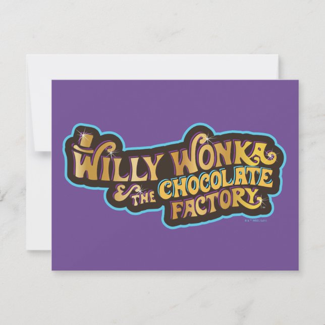 Willy Wonka und das Logo der Schokoladenfabrik Mitteilungskarte (Vorderseite)