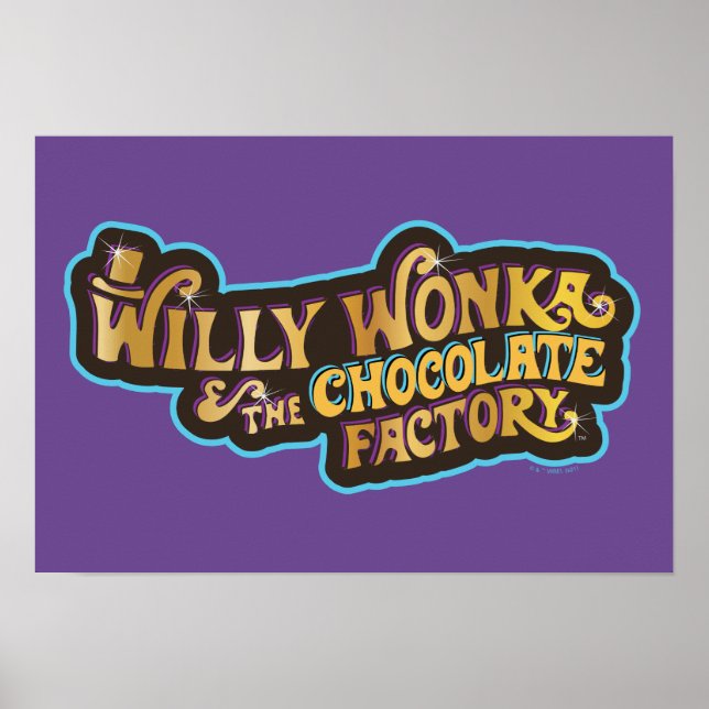 Willy Wonka und das Logo der Schokoladenfabrik Poster (Vorne)