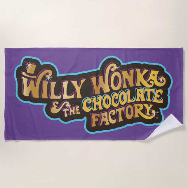 Willy Wonka und das Logo der Schokoladenfabrik Strandtuch (Vorderseite)