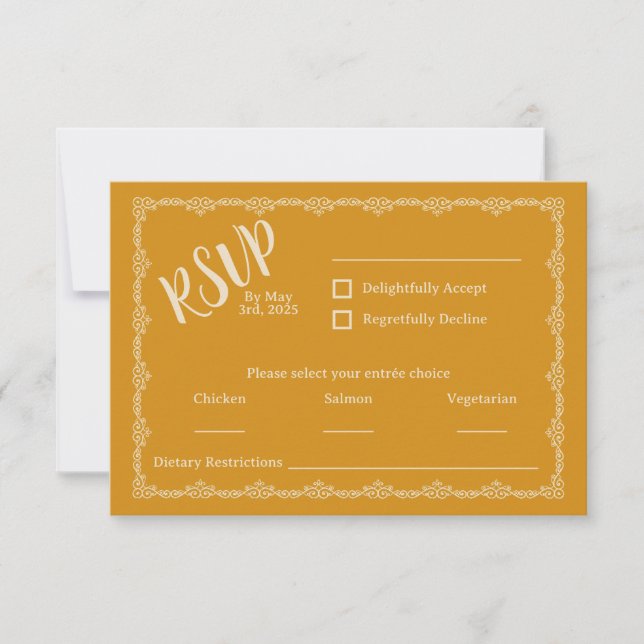 Willy Yours Rustic Boho Wedding RSVP Card (Vorderseite)