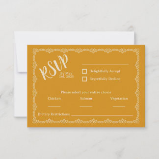 Willy Yours Rustic Boho Wedding RSVP Card