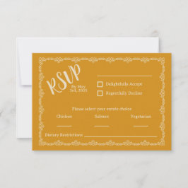 Willy Yours Rustic Boho Wedding RSVP Card Karte