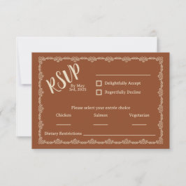 Willy Yours Rustic Boho Wedding RSVP Card Karte