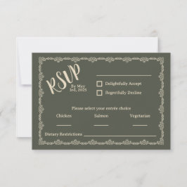 Willy Yours Rustic Boho Wedding RSVP Card Karte