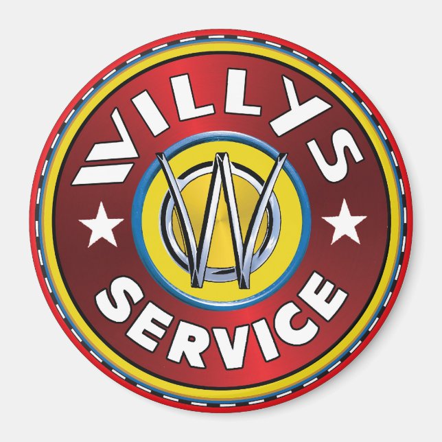 Willys overland jeep service magnet (Vorne)