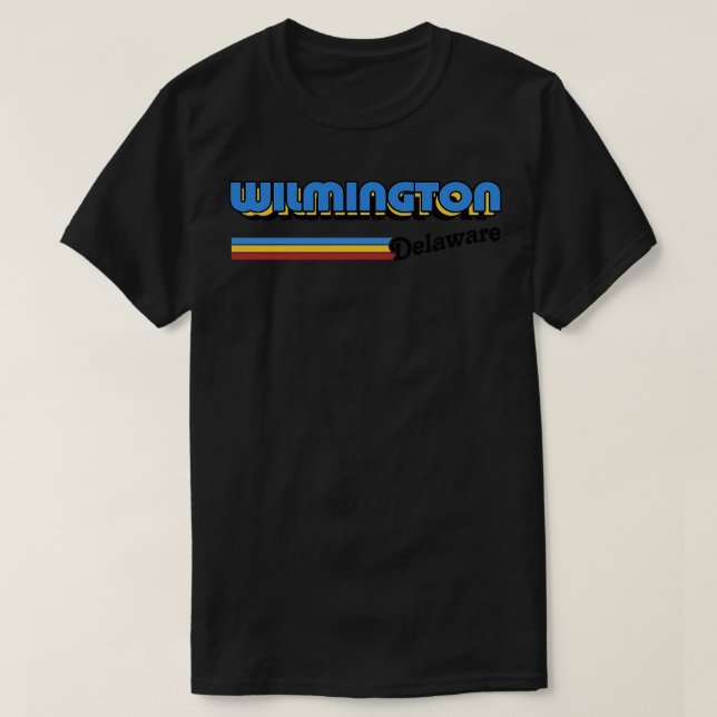 Wilmington Beach Delaware Retro Styled Design T-Shirt (Design vorne)